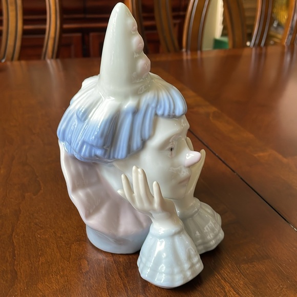 VTG Meico Porcelain Dreaming Pierrot Clown Bust Figurine Harlequin - Picture 2 of 10